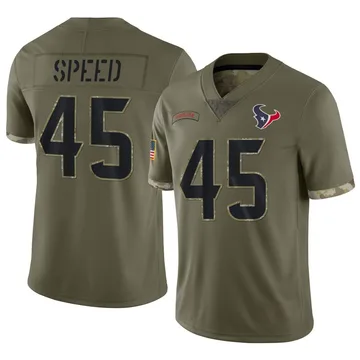 Men's E.J. Speed Houston Texans Limited Olive 2022 Salute To Service Jersey