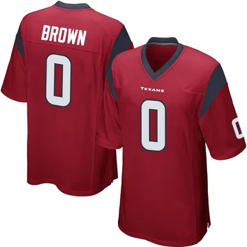 Men's Evan Brown Houston Texans Game Red Alternate Jersey