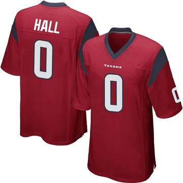 Men's Logan Hall Houston Texans Game Red Alternate Jersey