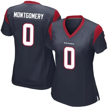 Women's David Montgomery Houston Texans Game Navy Blue Team Color Jersey