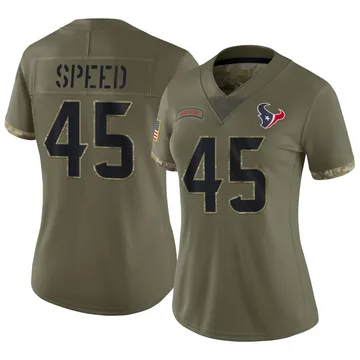 Women's E.J. Speed Houston Texans Limited Olive 2022 Salute To Service Jersey