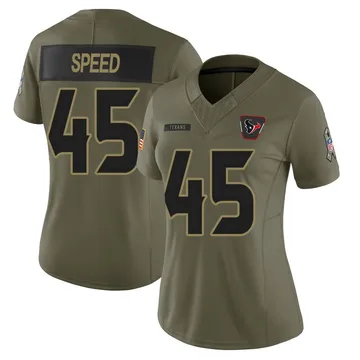Women's E.J. Speed Houston Texans Limited Olive 2025 Salute to Service Jersey