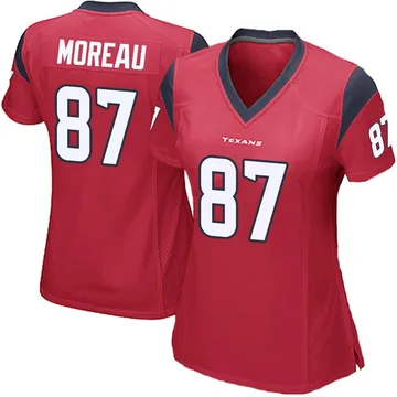 Women's Foster Moreau Houston Texans Game Red Alternate Jersey