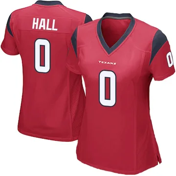 Women's Logan Hall Houston Texans Game Red Alternate Jersey