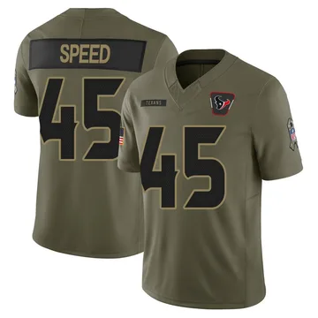 Youth E.J. Speed Houston Texans Limited Olive 2025 Salute to Service Jersey