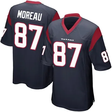 Youth Foster Moreau Houston Texans Game Navy Blue Team Color Jersey