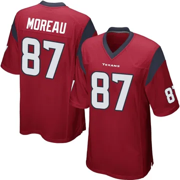 Youth Foster Moreau Houston Texans Game Red Alternate Jersey